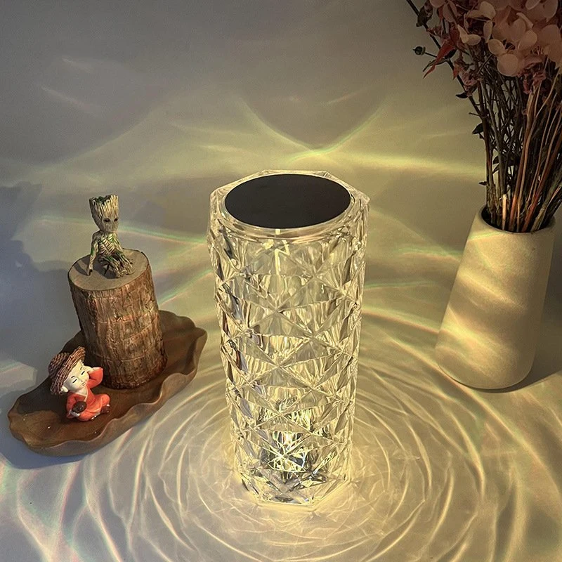 Crystal Lampe Color Changing Night Light Rose Tischlampen USB Touch Crystal Diamond Schreibtischlampen für Schlafzimmer Wohnzimmer Büro Dekoration Für Party-Dinner