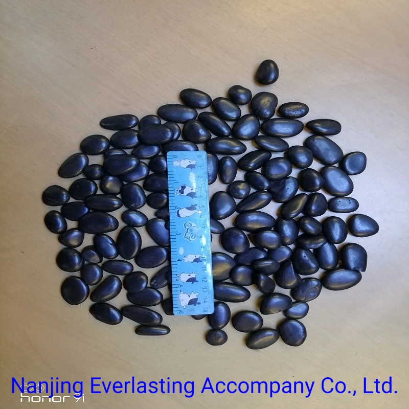 Pure Black Polished Pebble Stone Landscaping River Rock for Garden Decoration