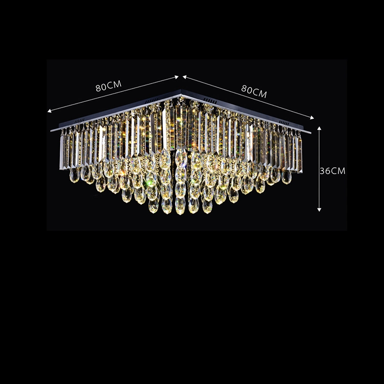 Atenuación de tres colores clásicos de araña de luces LED de luces de cristal techo Dormitorio Salón lámpara de araña de boda Centro