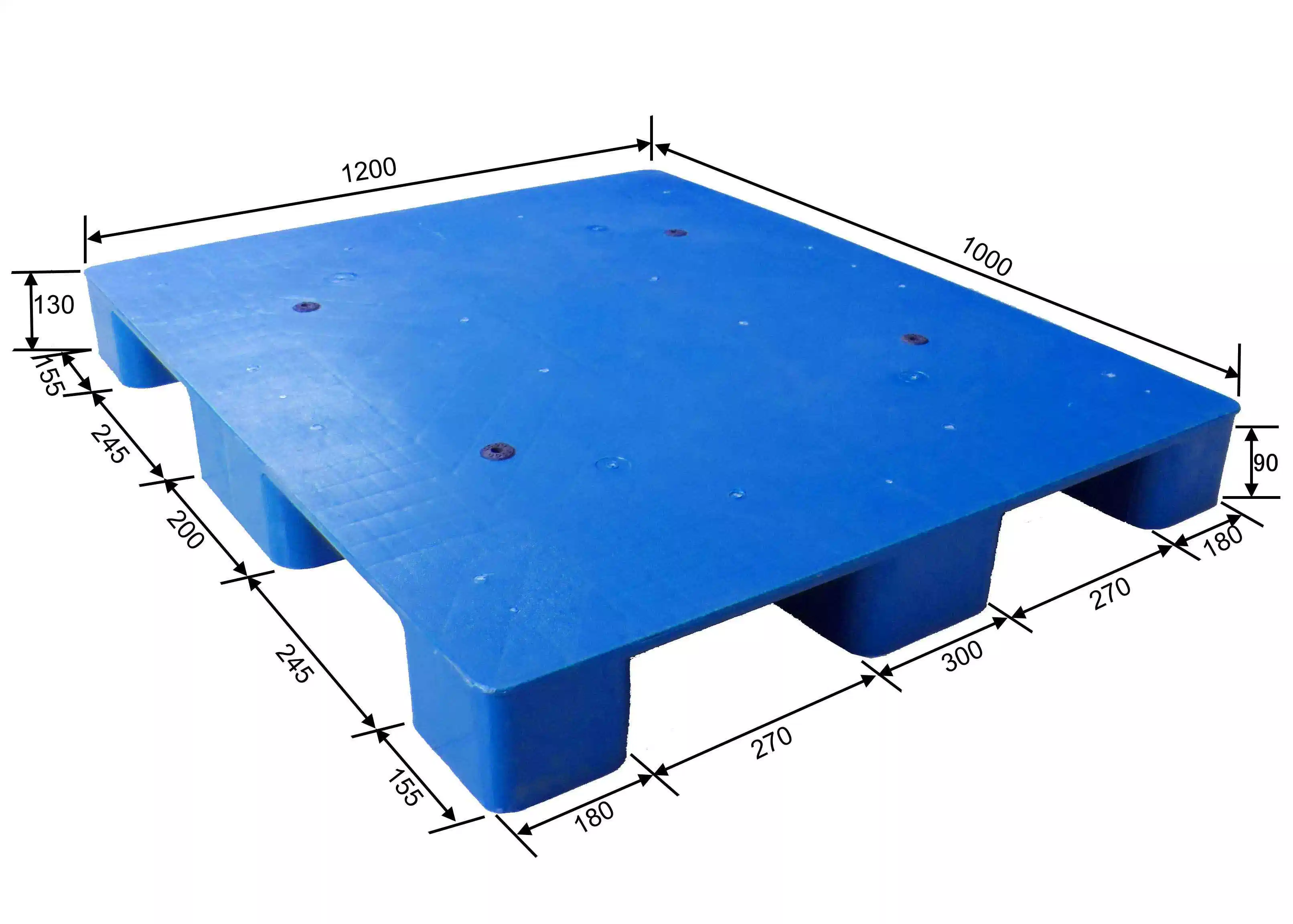 Heavy Duty Single Sides Euro HDPE Stackable Plastic Pallet for Free Sample