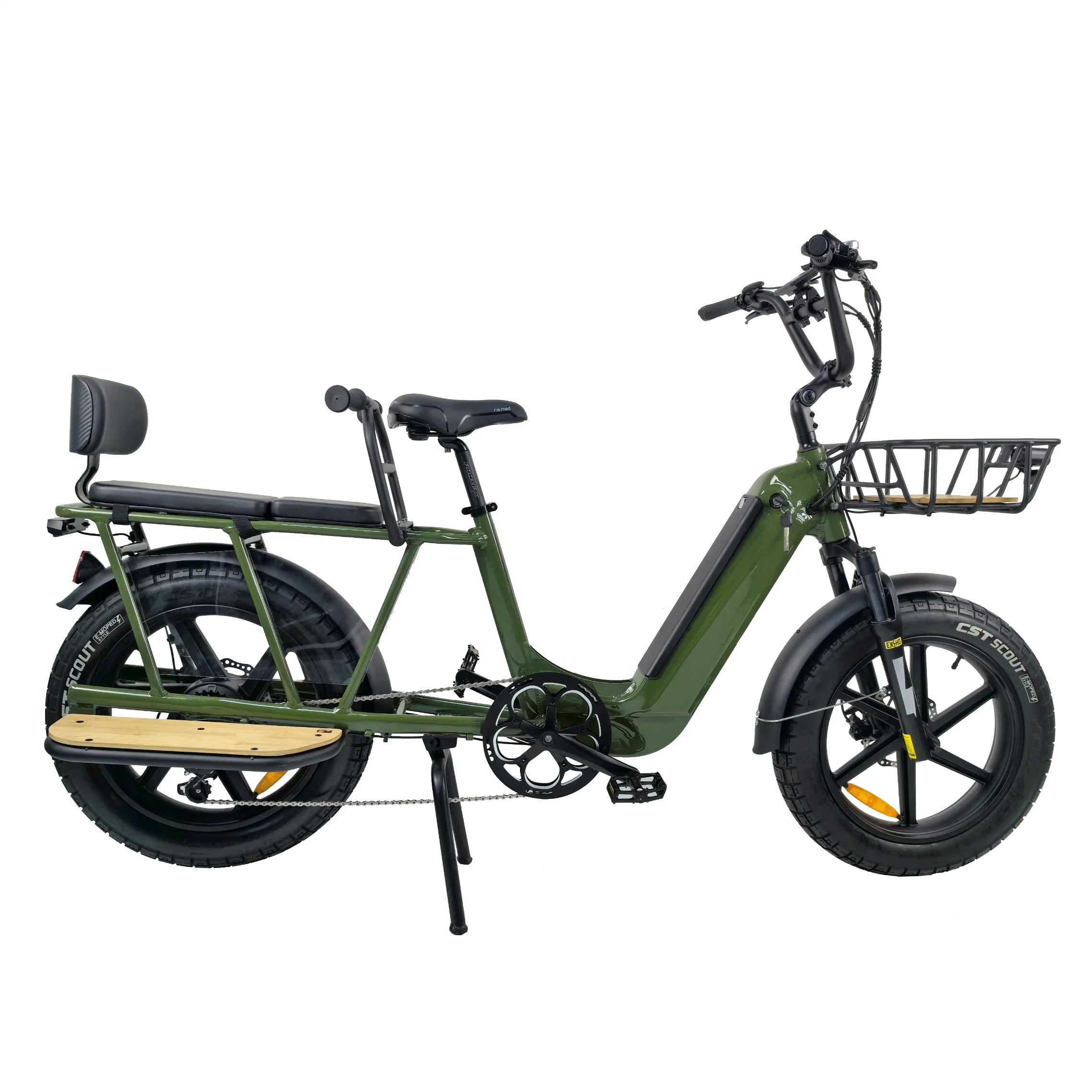 Queene/20 Inch Fat Tire Food Delivery Electric Bike Cargo Ebike 48V 750W High Speed Motor Electric Cargo Bike Utility Family