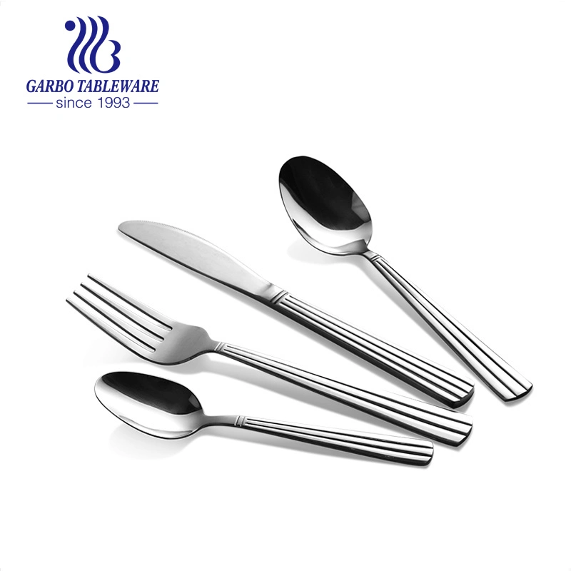 Stock Servicing Spoon Sets Salad Fork Portable Travel Silver Knife Disposable Box Luxury Stainless Steel Cutlery Set