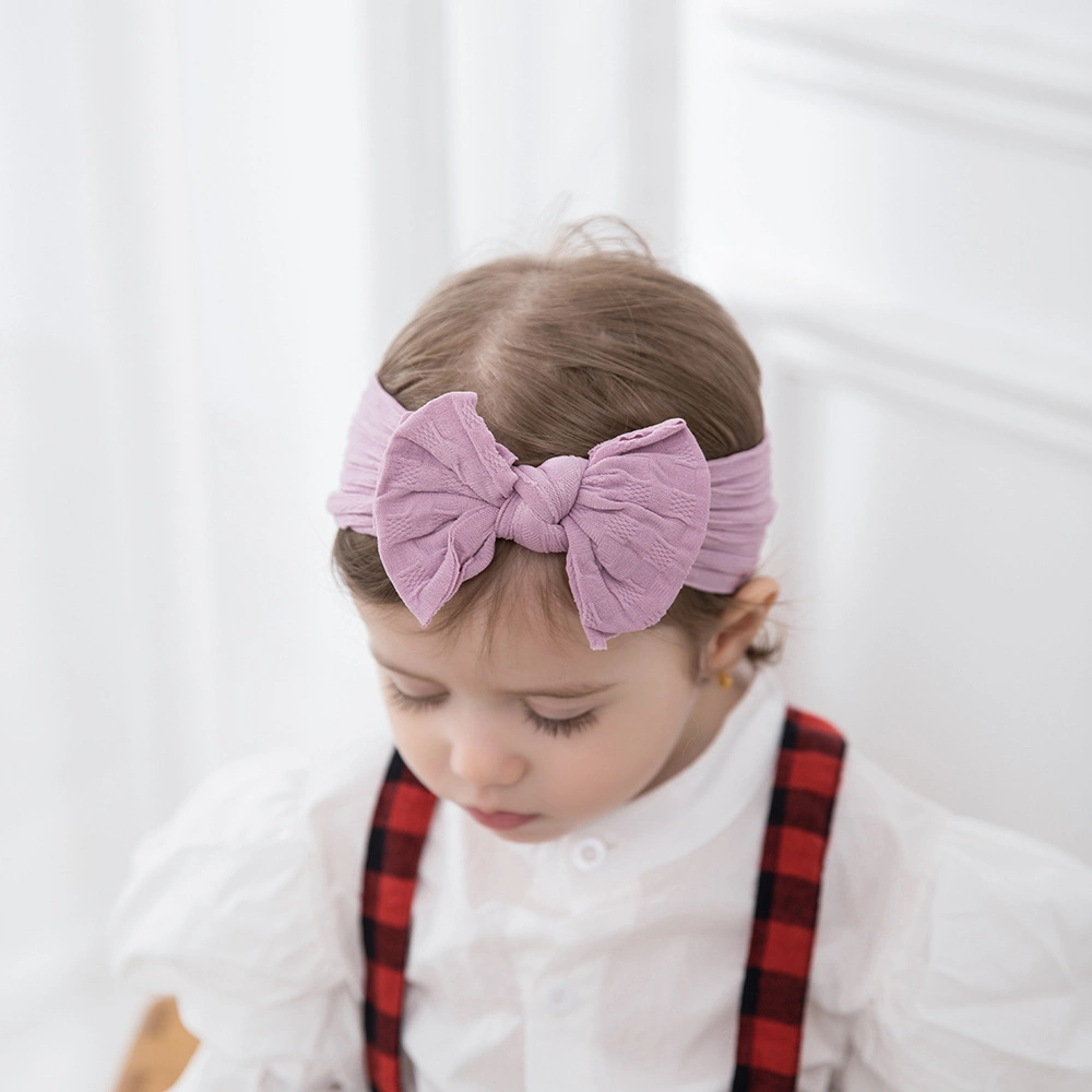 Children's Hair Accessories Nies Double -Layer Bows Baby Hair Bodies with Baby Hair Hoop Soft Infant Woolen Headband