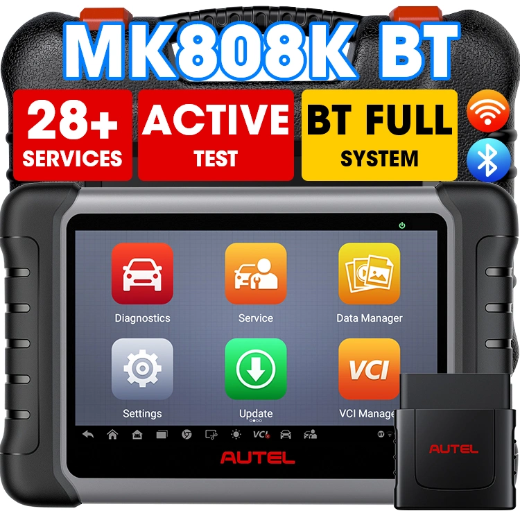 Professional OBD 2 Autel Maxicom Mk808K-Bt Mk808s Mx808 Maxicheck Mk 808 Bt Mx808bt Scan Code Reader Diagnostic Scanner