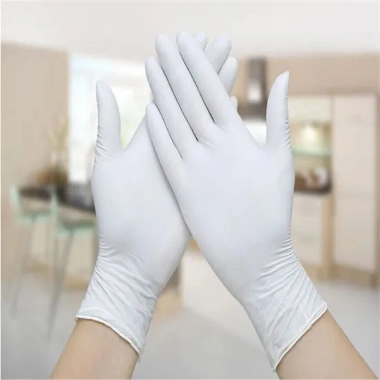 Médicos desechables de nitrilo guantes quirúrgicos estériles de PVC Latex Vinilo examen Examen libre alimentación Guantes Guantes de látex en 14683 En 455 médicos no