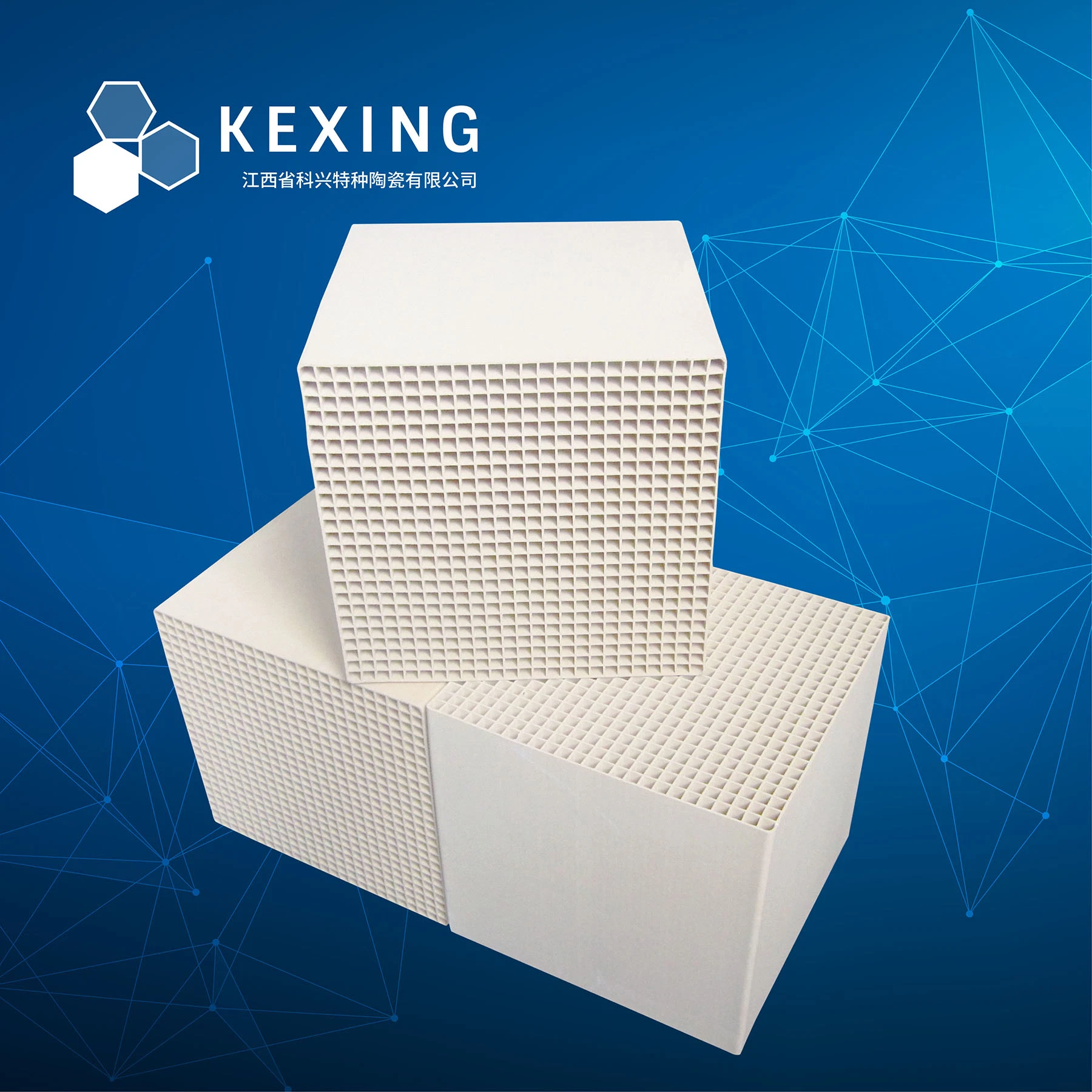 Alumina	25X25 Cell, 150X150X150mm	Honeycomb Ceramic Substrate	for Rto, Rco