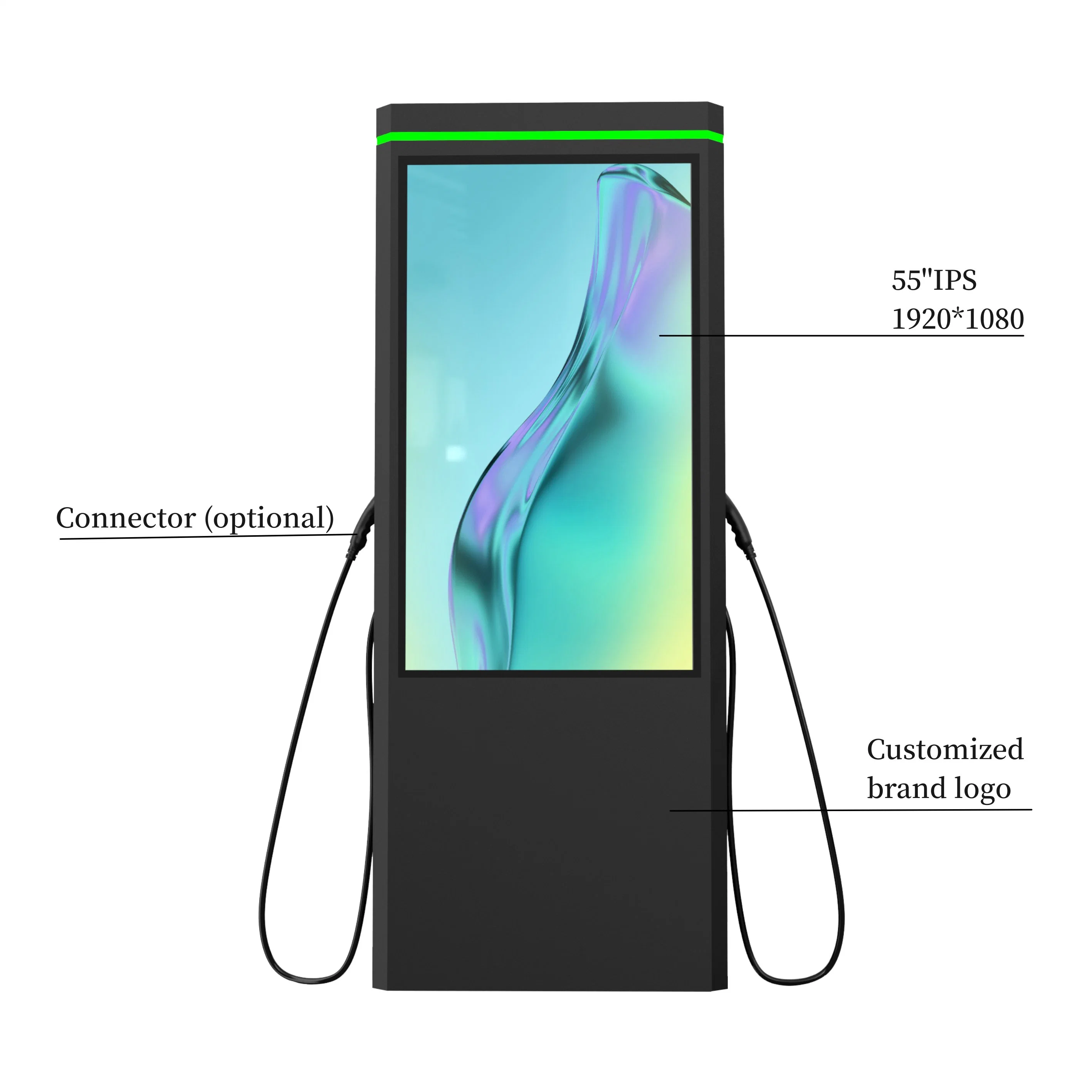 Home EV Dual Plug Fast E Station 22kw Soporte para exteriores Estación de carga