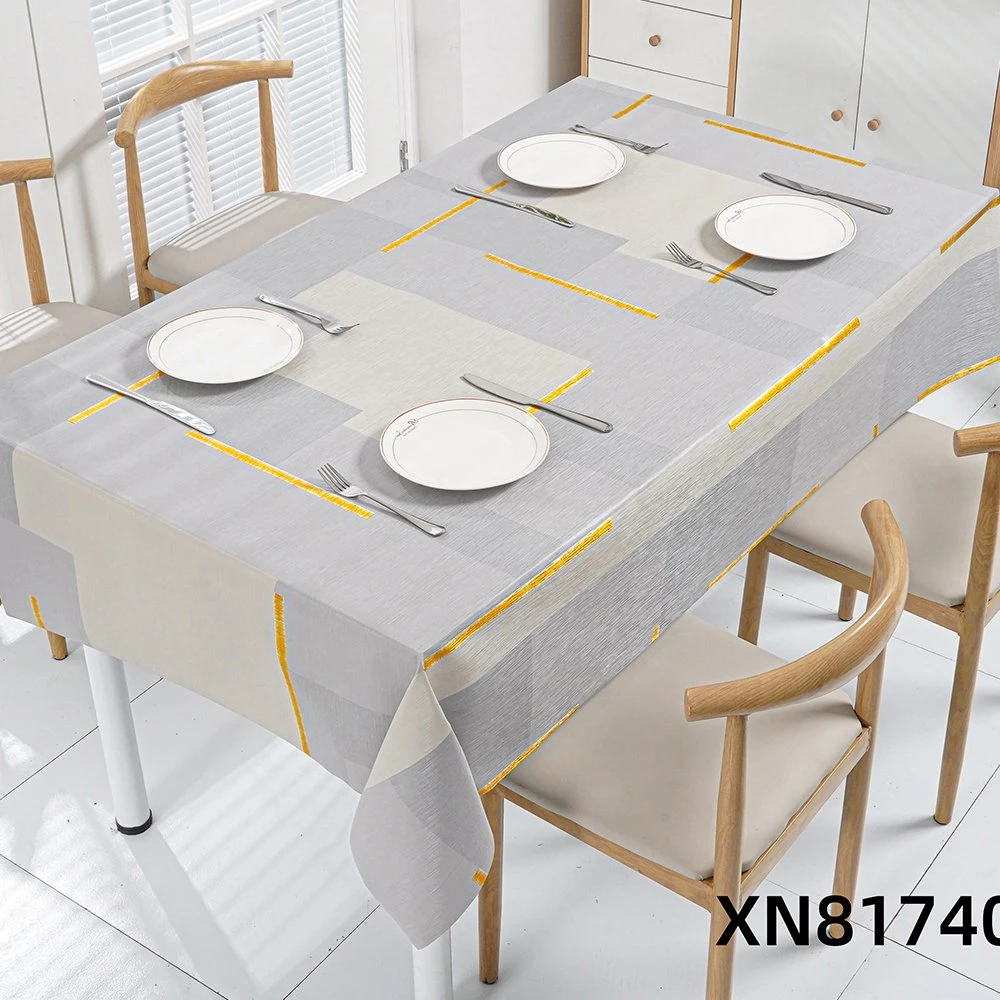 Customized Retangle European Table Cloth Polyester Plastic Table