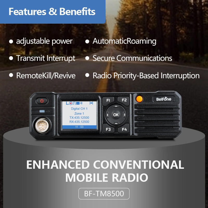 Bf-TM8500 e econômica com DMR Rádio Móvel 50W Desfrutar de rádio e capacidade de chamada rádio móvel de comunicações de voz claras