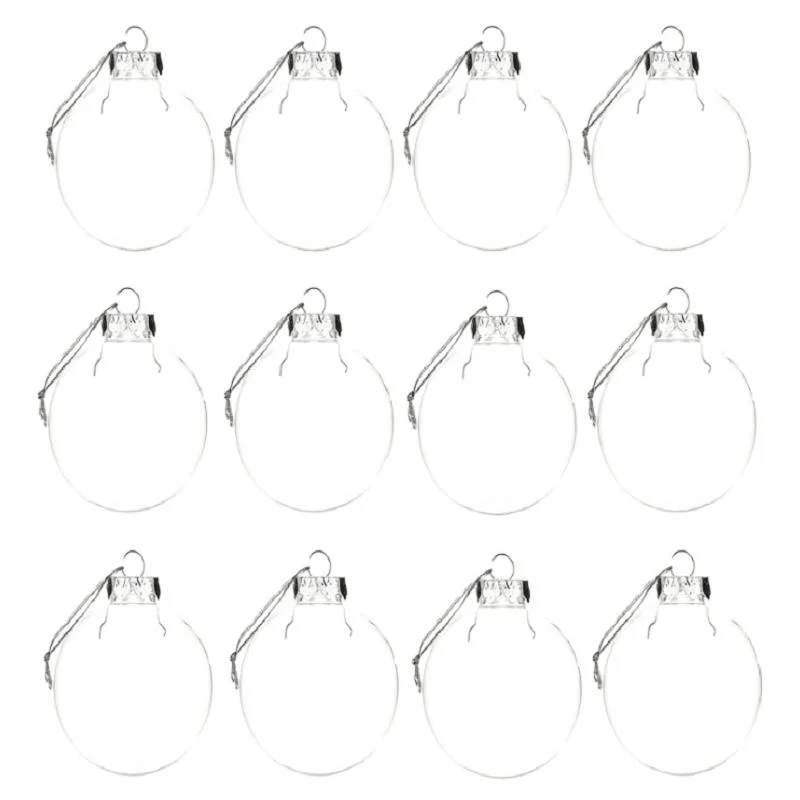 a Silver Rope and Removable Metal Cap for New Years Holiday Decor DIY Fillable Clear Plastic Ornament Balls