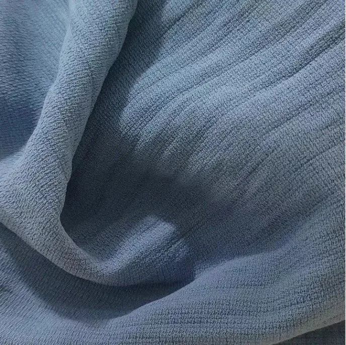 Solid Color Plain Crinkle Plain Dyed Woven Cey Fabric for Dress Shirt