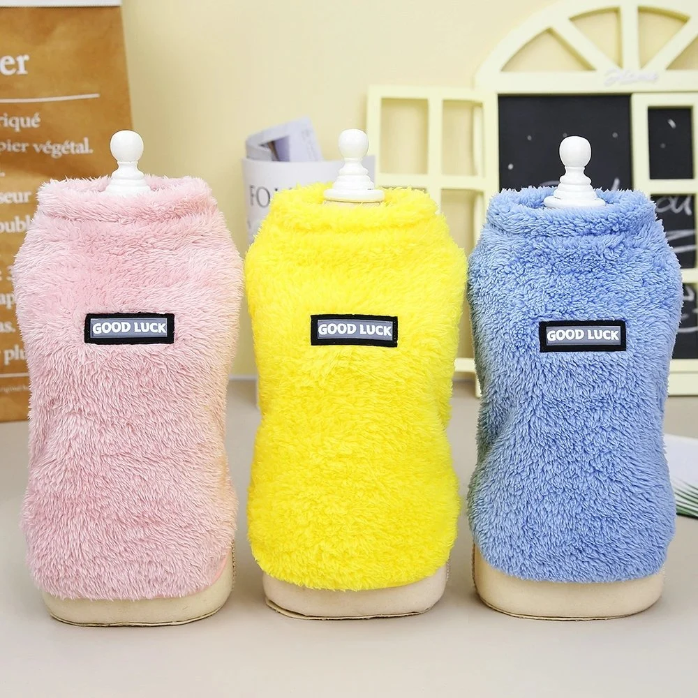 Soft Coral Fleece Pet Clothes Warm Dog Vest Coat Cute Puppy Sweater Cat Apparel