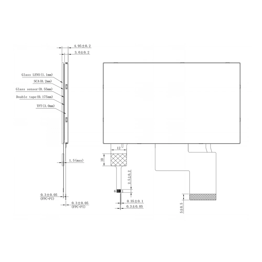 -20 +70 Betriebstemperatur 4,3inch LCD-Modul das medizinische TFT Bildschirm