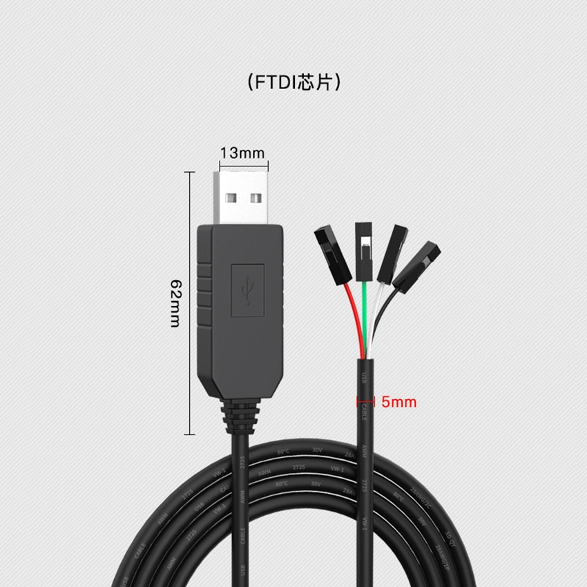 Ftdi USB to 4pin Bare Wire End Open RS232 Serial Cable