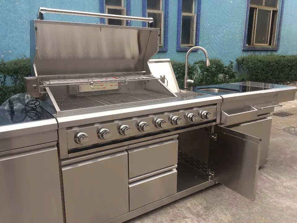 Basic Customization Whole House Customization Modern Gas BBQ Grill Tool Kitchen Cabinet