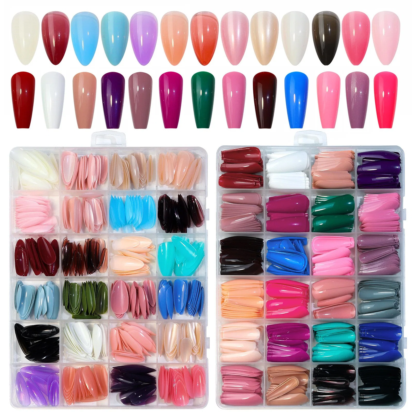 12 Colours Candy Colors French False Nail Tips Rainbow Color Artificial Fake Nail Art Beauty Manicure Makeup Tools Art Nail