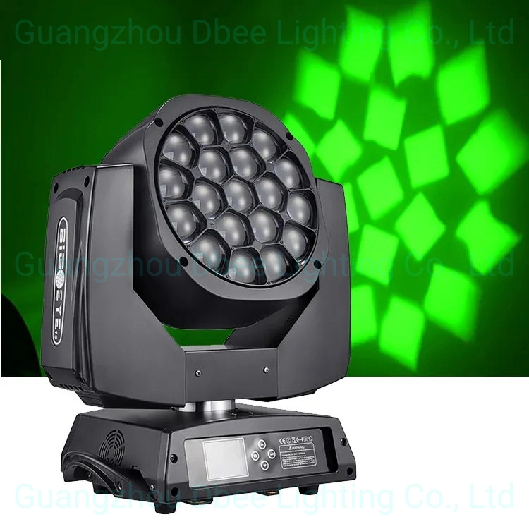 Professional Stage Effect Lighting K10 19PCS 15W RGBW LED Zoom Beam Wash B Bee Eye DMX Stage Lighting