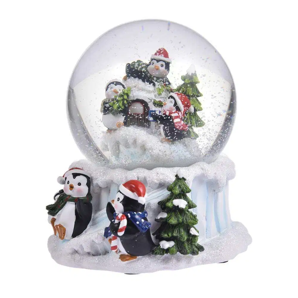 Caixa de música personalizada com sons de vidro globo de Neve e bola de Cristal Oferta e decoração de Natal em Globo de água