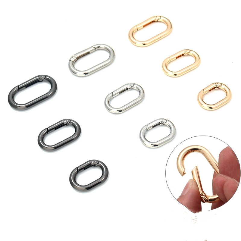 Zinc Alloy Egg Buckle, Oval Dog Buckle, Metal Denier Spring Buckle, Open Spring Ring Bag Button Hardware Accessories
