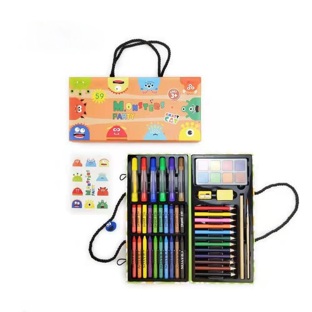 Wholesale/Supplier 59 Pieces Kids Art Supplies Painting Gift Box Set Watercolor Pen