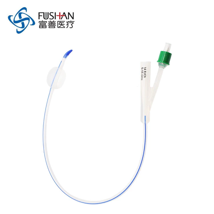 Fushan Medical Silicone Foley Catheter, Tieman Foley Catheter, with Coude Tip, Coude Foley Catheter