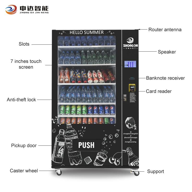 New Design Automatic Touch Screen Cold Drinks and Snacks Vending Machines