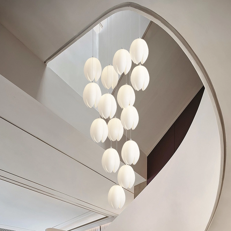 New Simple Modern Apartment Stair Chandelier Energy Saving Lamp Interior Lighting.