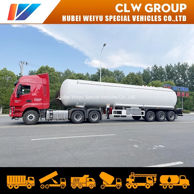 Export to Tanzania 3 Axle 25 Ton 50 Cbm LPG Semi-Trailer Mobile LPG Gas Refilling Truck