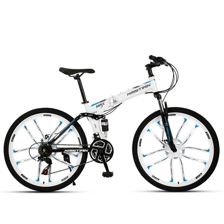 La personalización de hierro de bicicleta de montaña 26 27 29 pulgadas frenos de disco doble de la rueda de bicicleta plegable de absorción de impactos de los estudiantes adultos fuera de carretera