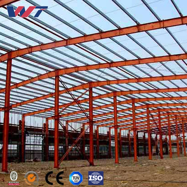 Prefabricated Wide Span Metal Construction Workshop Fast Assembling Steel Structure with H Beam