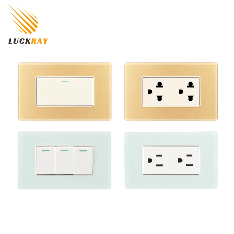 Multicolor Acrylic American Receptacle Electrical Wall Switch and Socket