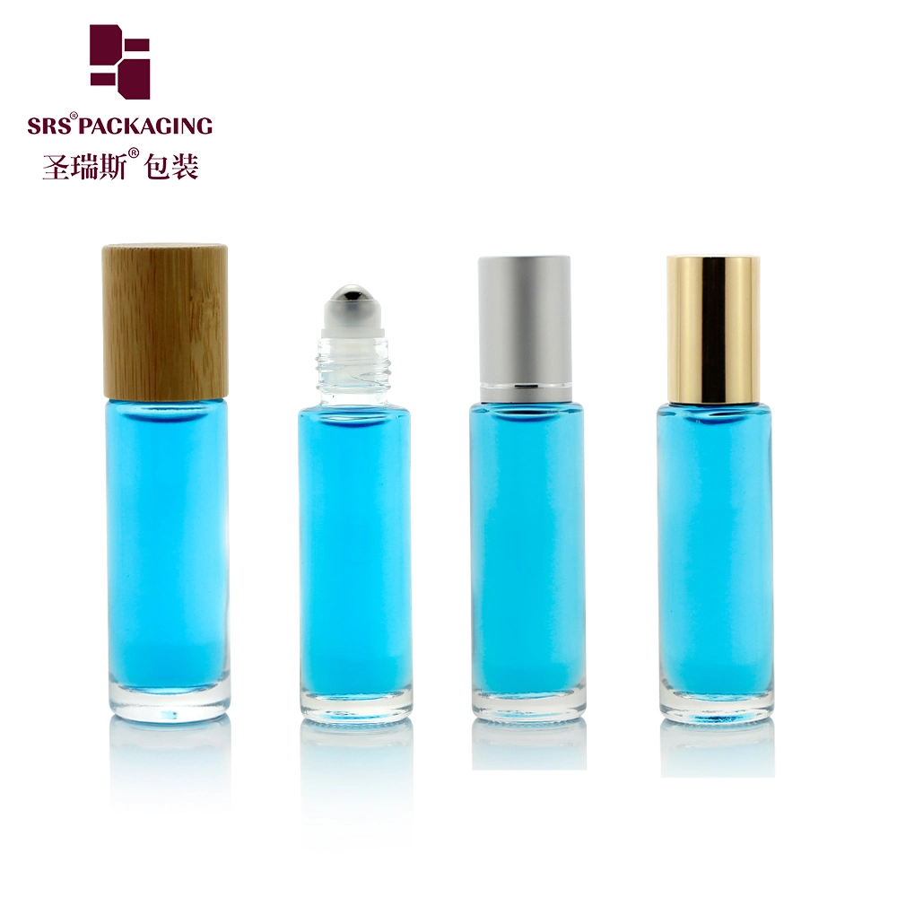 SRS Glass Roll On Bottles 15ml Bamboo Cap Roll On Container For Essential Oil 2021 New Style