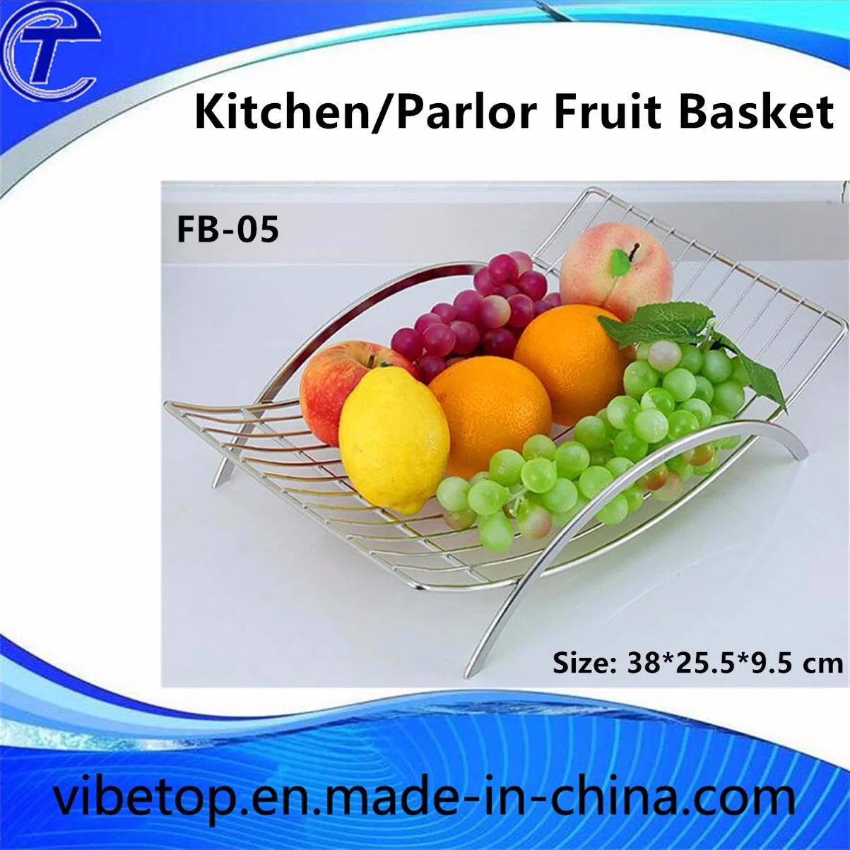 Household Stainless Steel 304 Parlor/Kitchen Fruit Basket (FB-05)