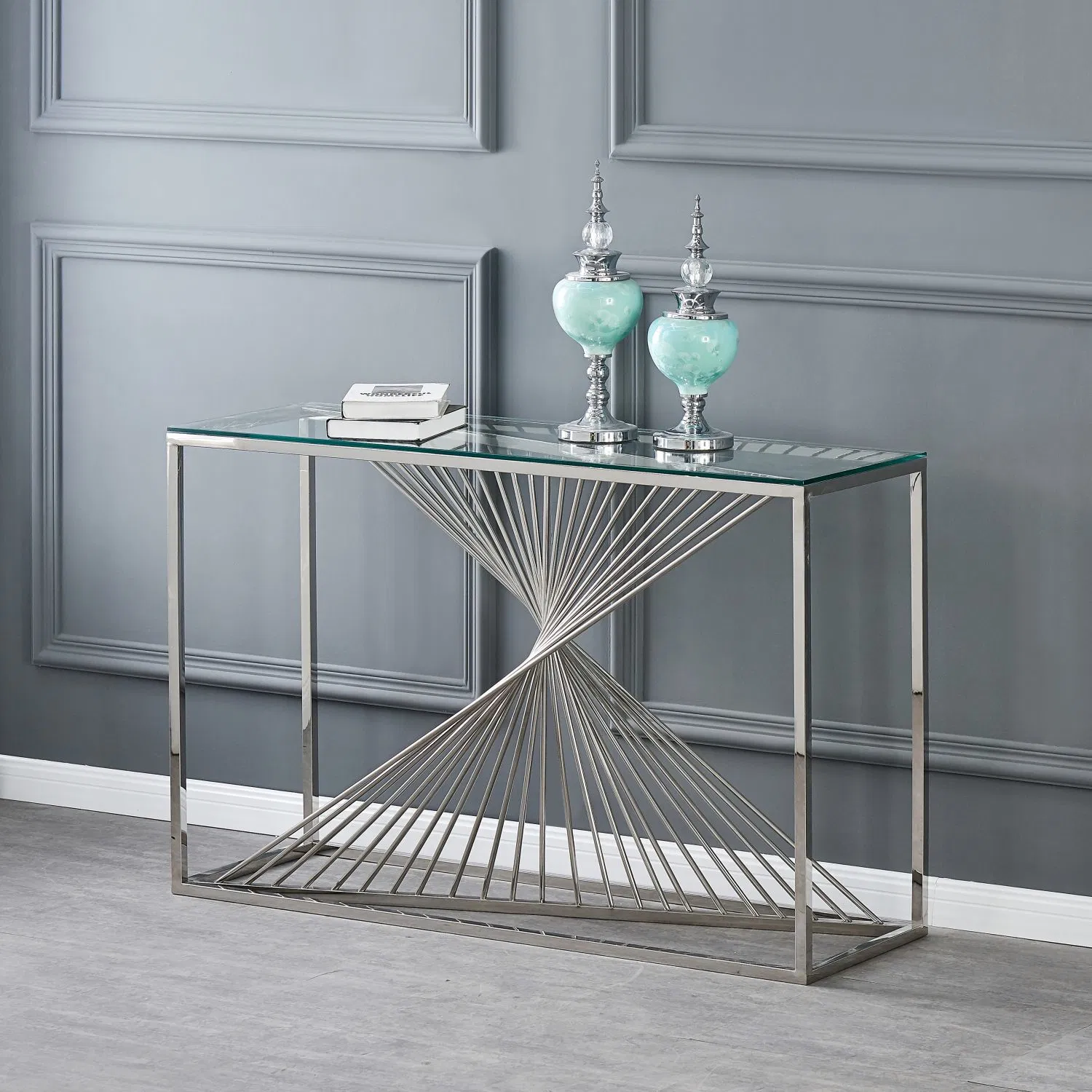 Wholesale/Supplier Glass Silver Stainless Steel Console Table Hallway