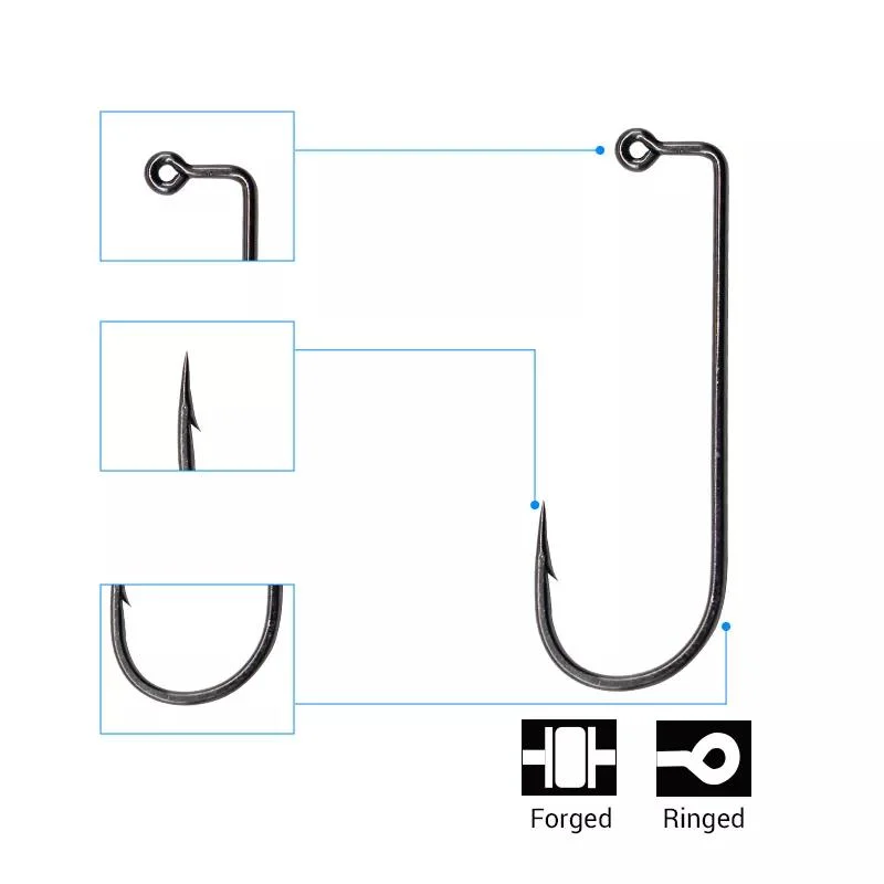 Edelstahl Angelhaken Weiß und Schwarz Sea Hook