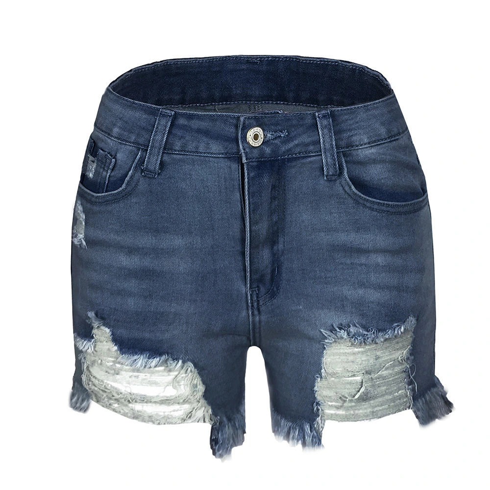 Новый дизайн моды Amazon Elastic Tassel Женские джинсы Горячие женщины Джинсовые шорты