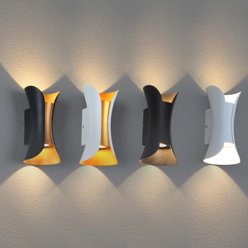 DIP Color Switch Wall Light Black White IP65 up Down Wall Lighting