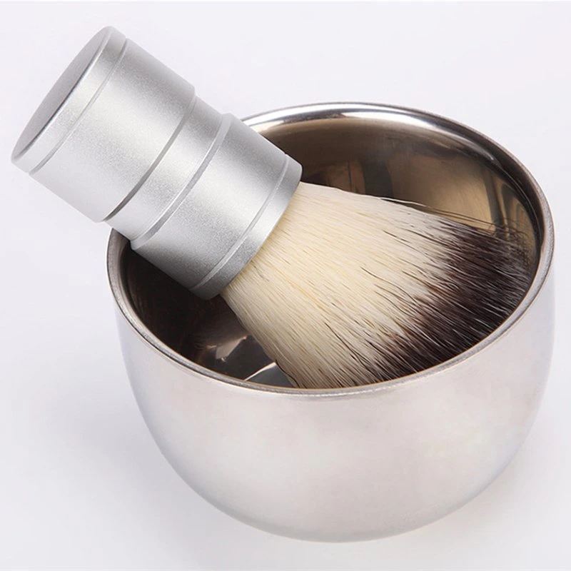 D836 Double couche de gros de savon en acier inoxydable Mug bol savon à barbe Cup