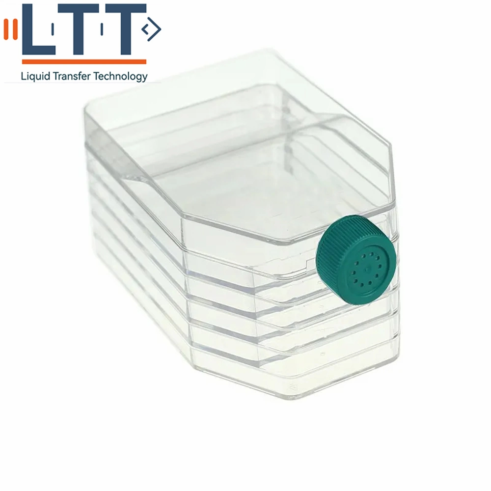 Tc Treated T175 Plastic Rectangular Canted Neck Laboratory Tissue Culture Bottle Vented Caps 175cm2 Cell Culture Flask