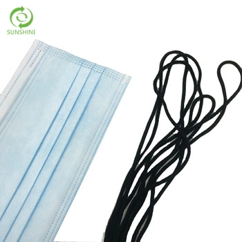 Tipo redondo Earloop elásticas 3-5mm para Nonwoven máscara facial