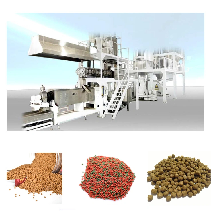 Xilang automático Big Capacity Dog Food Cat máquina de fabricación de alimentos Línea de procesamiento de extrusionadora de husillo doble de pellets de pienso procesamiento de alimentos para mascotas Maquinaria