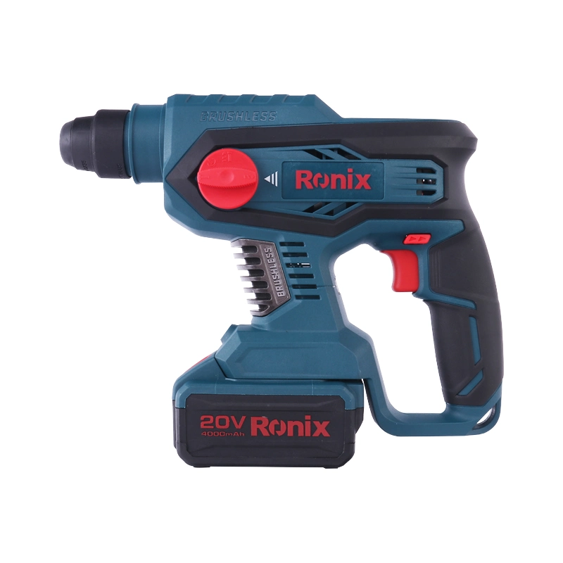 Ronix Cordless Tools 8910K Brushless Rotary Hammer Kit SDS Plus Portable Power Tool with 2 Battery