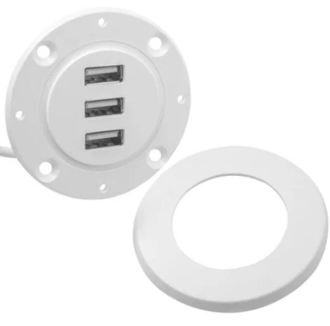 3 puertos USB 2.0 hub para el escritorio blanco