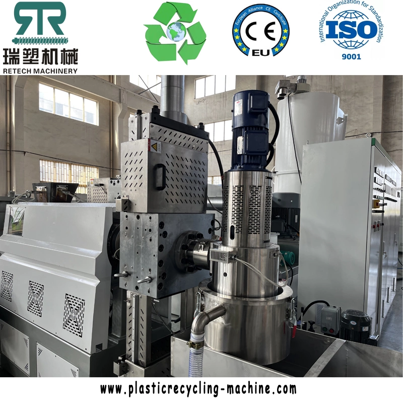 Two Double Stage Plastic Recycling Compactor Pelletizing Machine for PE PP EVA Laminated Film