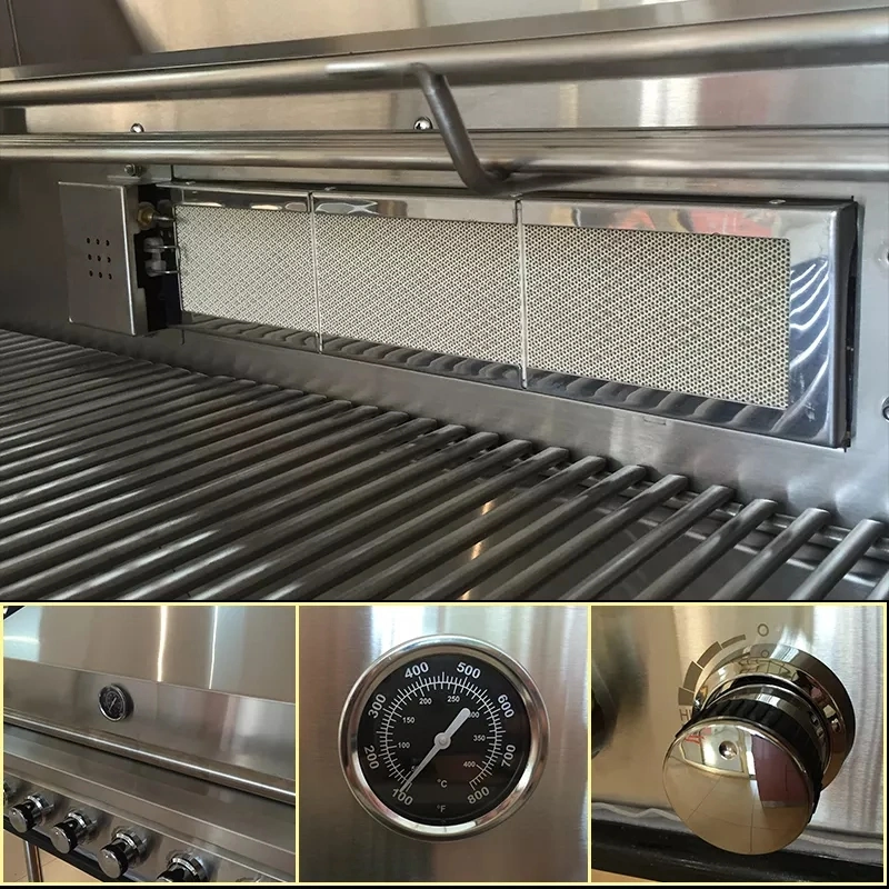 Draußen Küche Metallschränke Balkon Gasgrill Grill Rack Küche Schrank