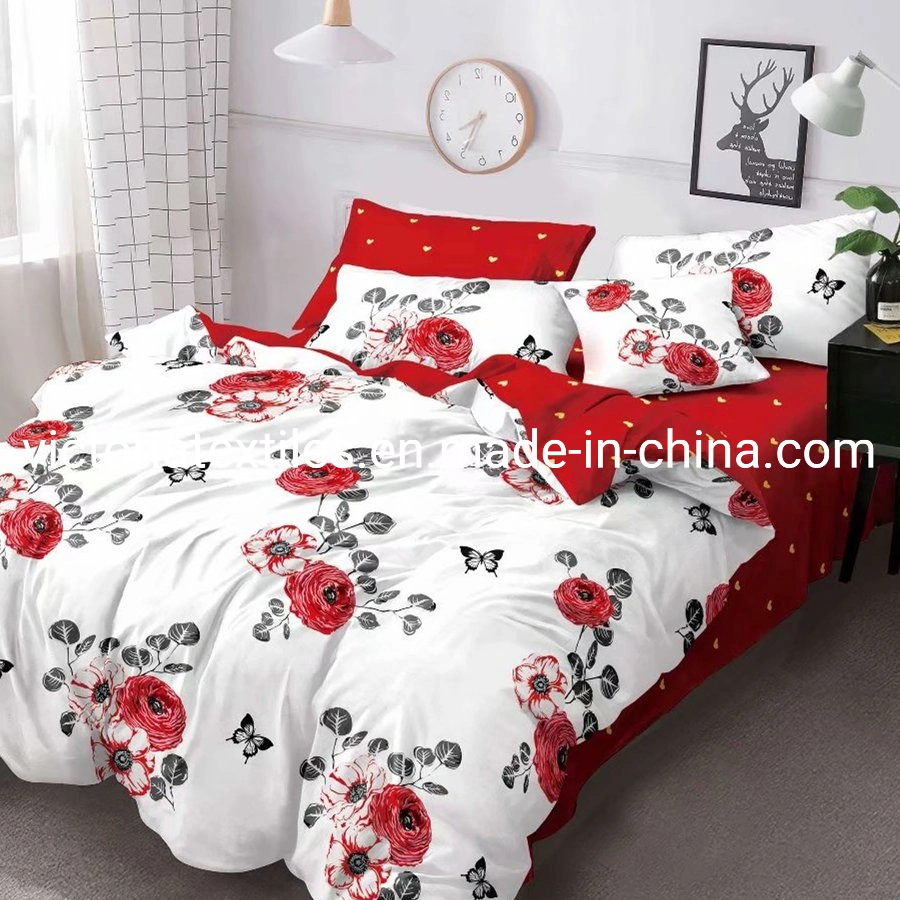 Romantic Flower Printed Bedding Master Lover Bedroom Home Bedding Sheet Set