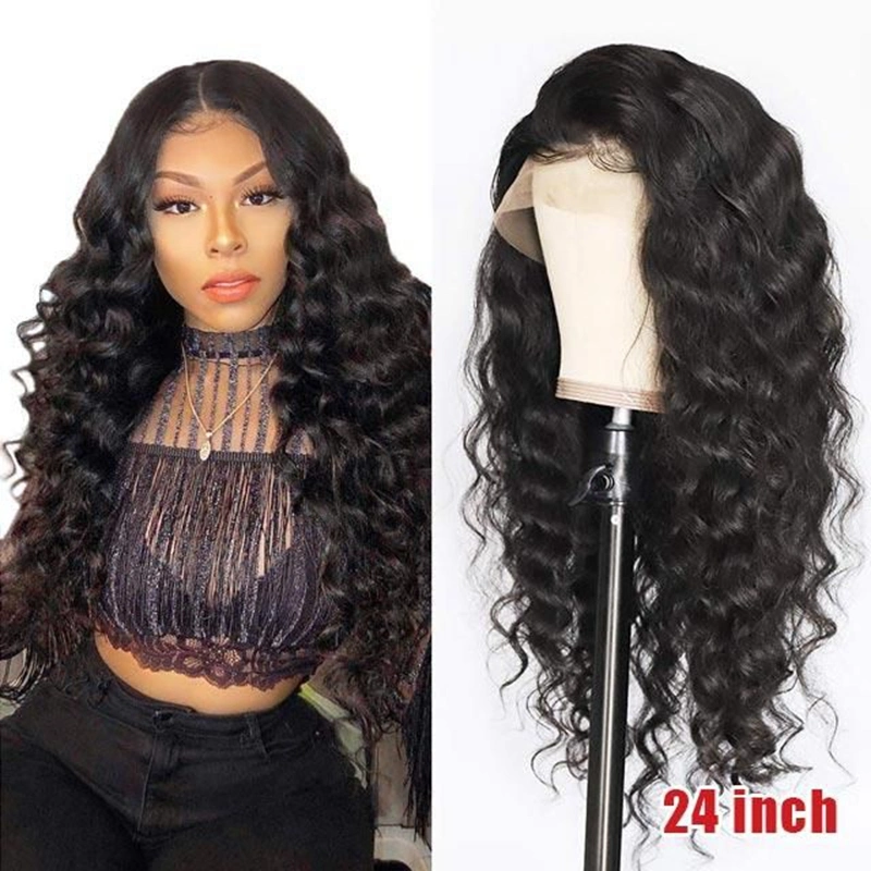 Kbeth Hot Selling Long Deep Wave Wigs Human Hair Lace Tampa frontal brasileira de densidade 130 de 36 polegadas com disco rígido Wave Wig Human Hair