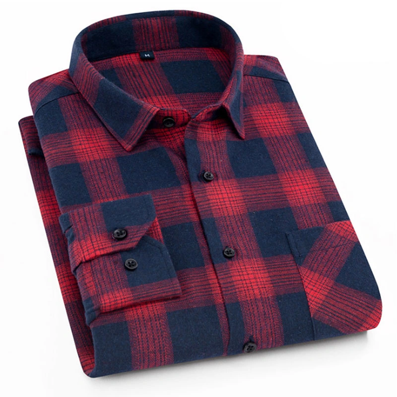 Flannel Shirt Best Quality Comfortable Fabric Men's Long Sleeve Shirt in Plain Check Solid Color in Best Price Flannel Shirt