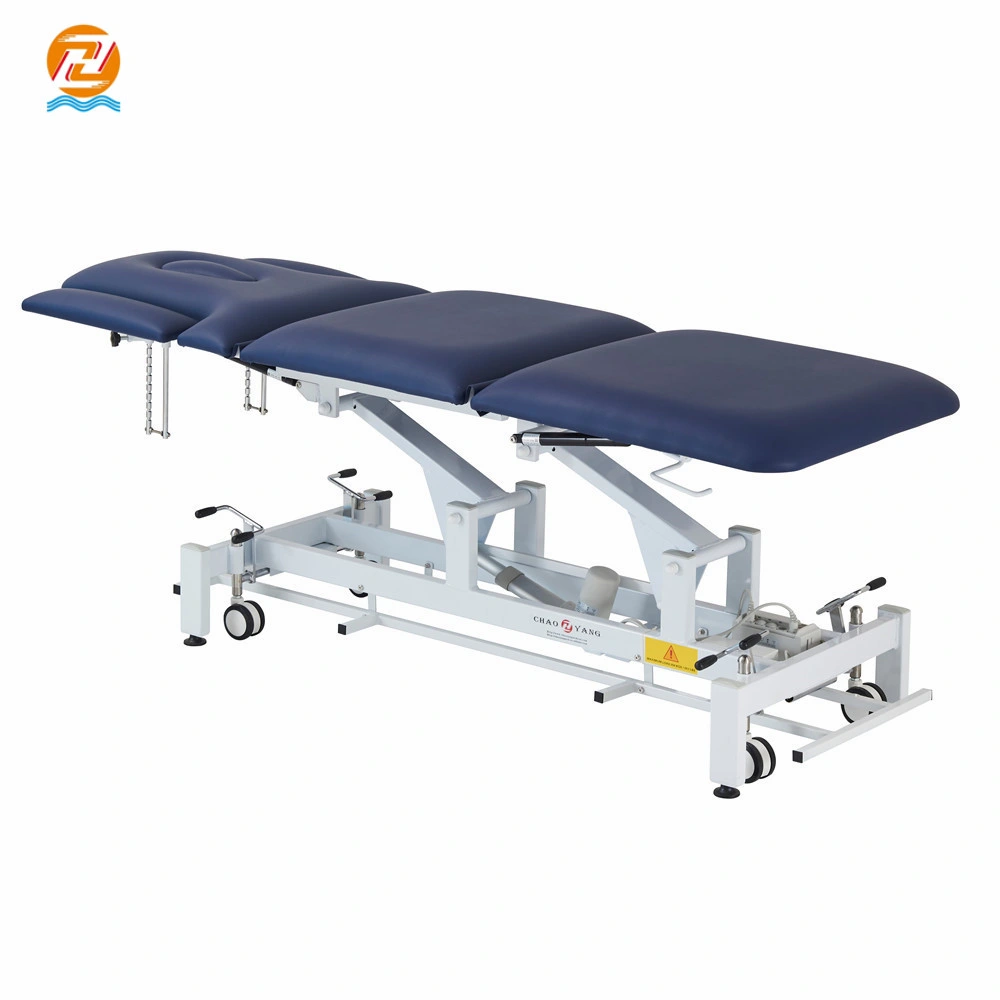 Adjustable Hopital Equipment Steel Physiotherapy Bed Pneumatic Treatment Bed for Clinic