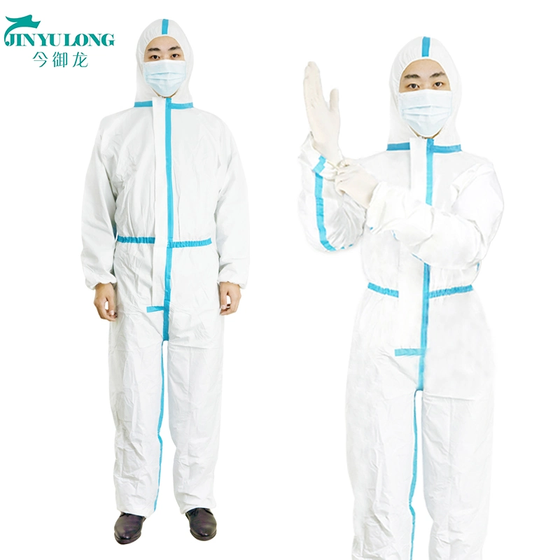 Protective Overall Medical Coverall SMS Microporous Breathable Film Coverall Suits Disposable Overalls